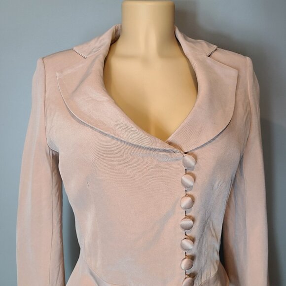 Sutton Studio Silk Jacket Size 6 Parisian Crossover Button Collared Coquette - Picture 2 of 8